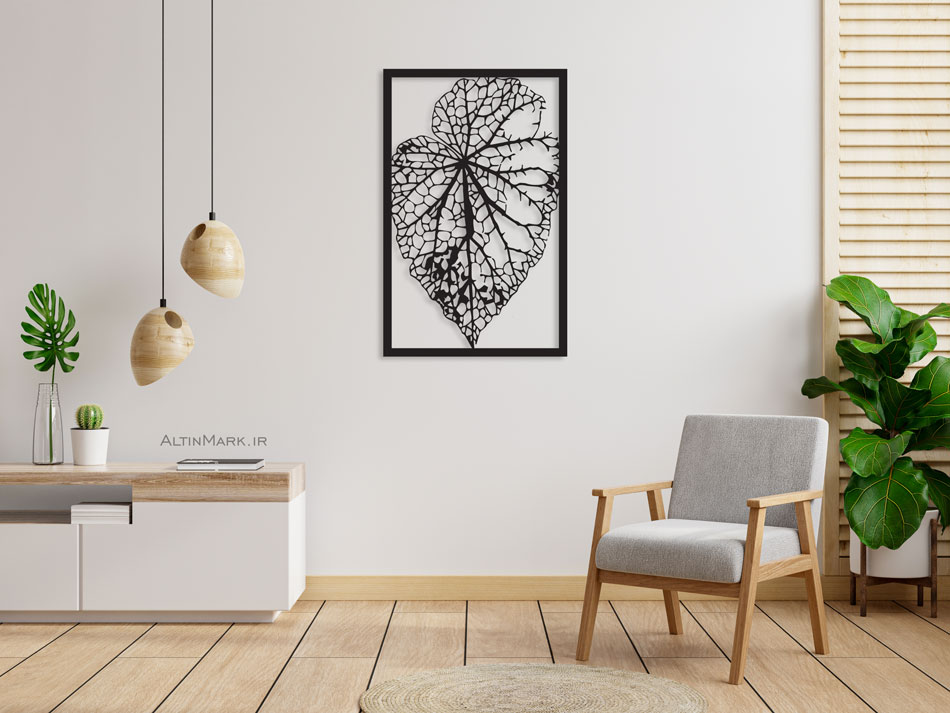 تابلو استیکر برگ درخت جنس چوبی MDF “لاین آرت”