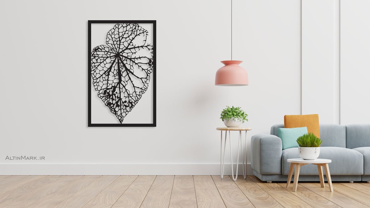 تابلو استیکر برگ درخت جنس چوبی MDF “لاین آرت”