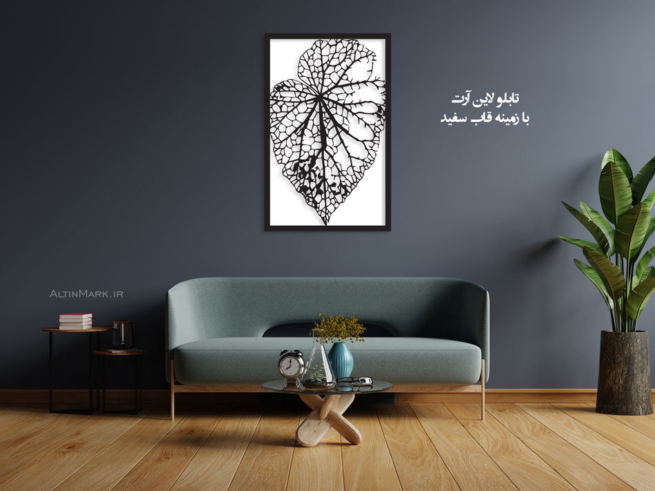 تابلو استیکر برگ درخت جنس چوبی MDF “لاین آرت”