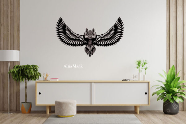 تابلو استیکر چوبی جغد جنس MDF مدل 1400