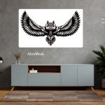 تابلو استیکر چوبی جغد جنس MDF مدل 1400