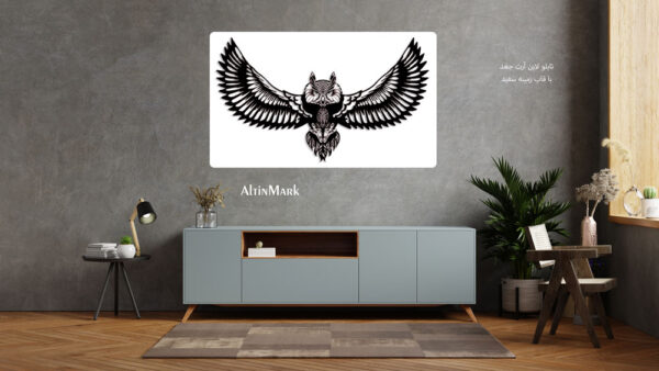 تابلو استیکر چوبی جغد جنس MDF مدل 1400