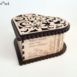 جعبه هدیه قلب فانتزی طرح جدید جنس چوبی در 5 سایز