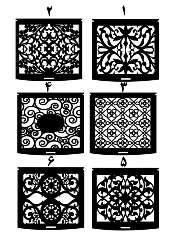 باکس چوبی طرح اسلیمی در 6 طرح مختلف و در 4 رنگ متفاوت