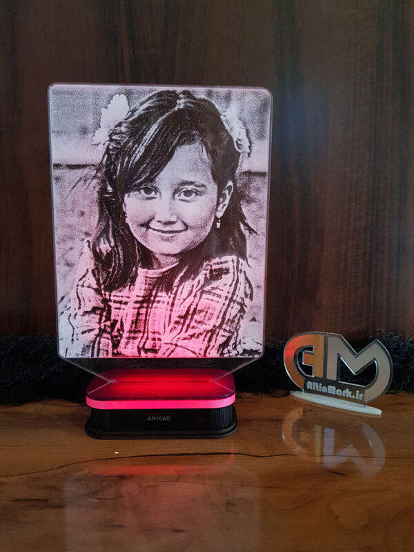 آباژور سه بعدی با عکس سفارشی شما «فریم ساده»