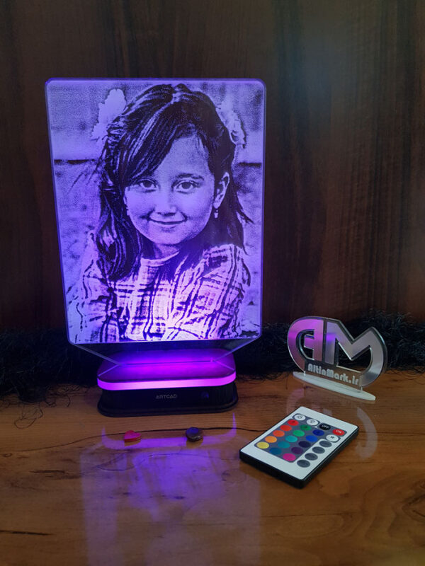 آباژور سه بعدی با عکس سفارشی شما «فریم ساده»