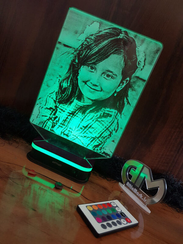 آباژور سه بعدی با عکس سفارشی شما «فریم ساده»