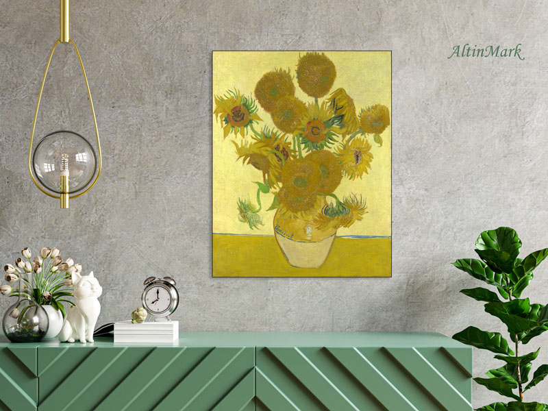 تابلو نقاشی گلهای آفتابگردان اثر ونسان ون گوگ (موزه امستردام هلند)