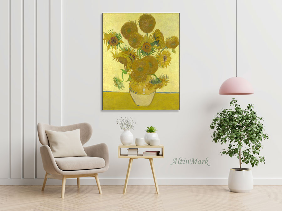 تابلو نقاشی گلهای آفتابگردان اثر ونسان ون گوگ (موزه امستردام هلند)