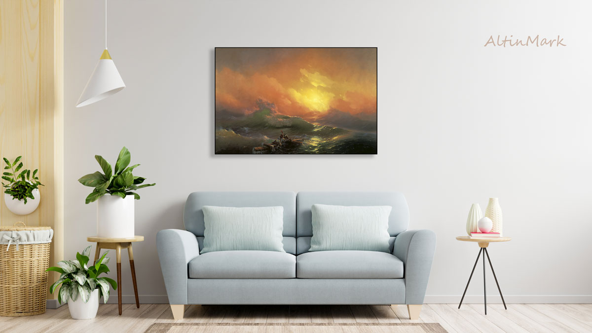 تابلو نقاشی موج نهم ایوان آیازوفسکی (اسکن نسخه موزه سن پترزبورگ)