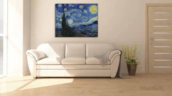 تابلو شب پرستاره Starry Night اثر ون گوگ (کیفیت چاپ بسیار بالا)