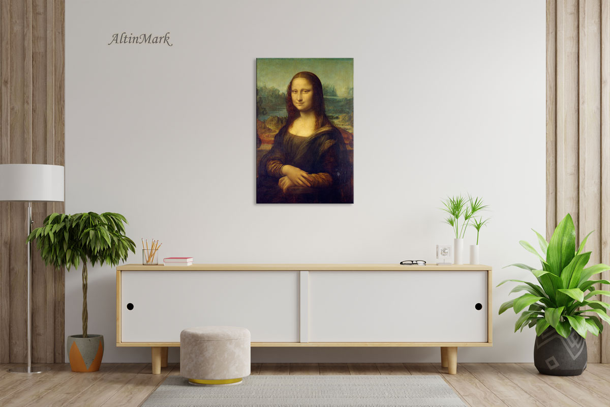 تابلو مونالیزا لئوناردو داوینچی (اسکن با کیفیت بالا از نسخه اصلی لوور فرانسه)