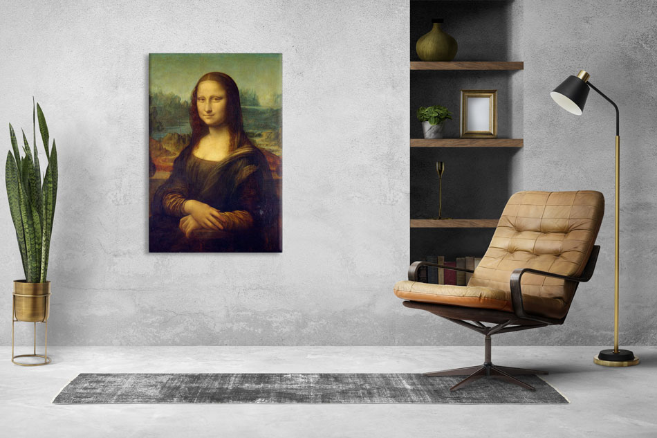 تابلو مونالیزا لئوناردو داوینچی (اسکن با کیفیت بالا از نسخه اصلی لوور فرانسه)