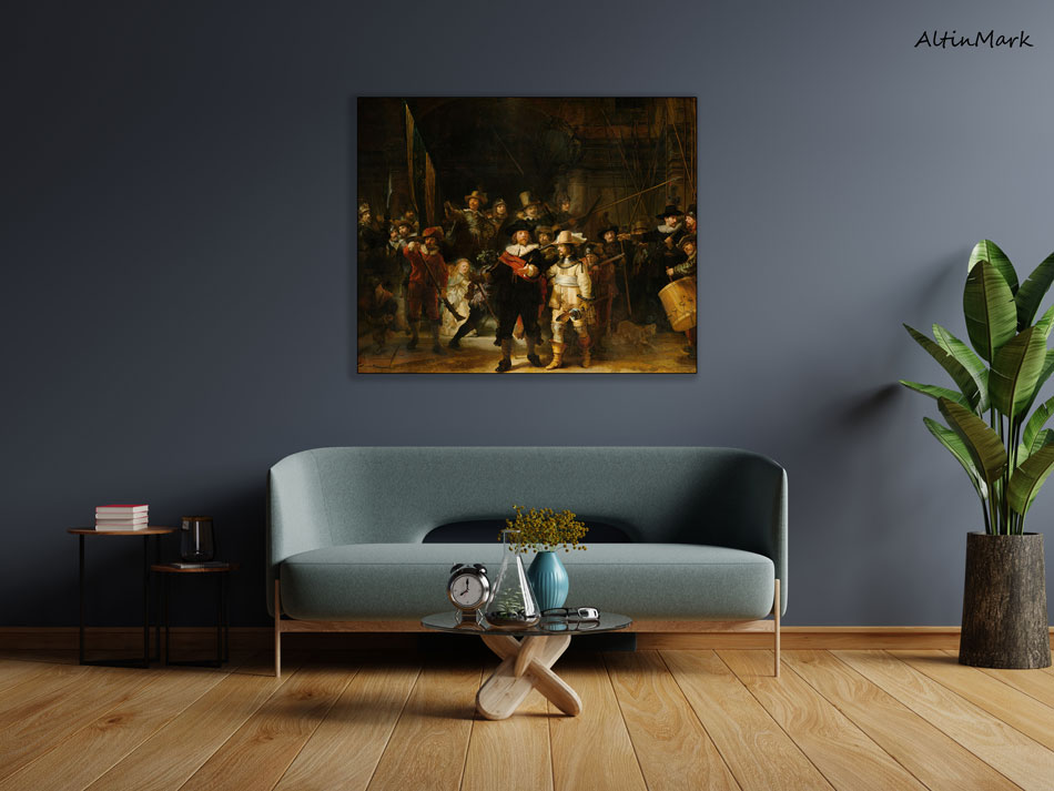 تابلو گشت شبانه یا نگهبان شب اثر رامبراند نقاش معروف هلندی