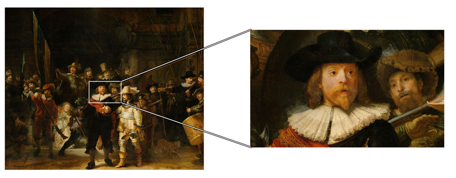 تابلو گشت شبانه یا نگهبان شب اثر رامبراند نقاش معروف هلندی