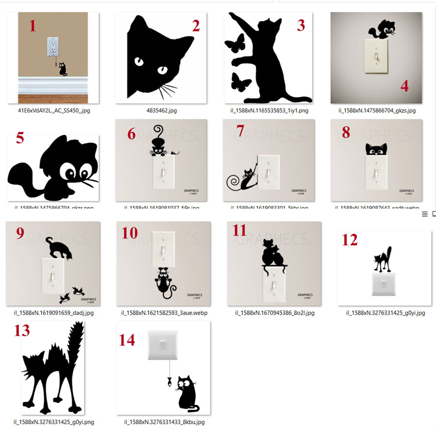 استیکر کلید و پریز گربه سری اول