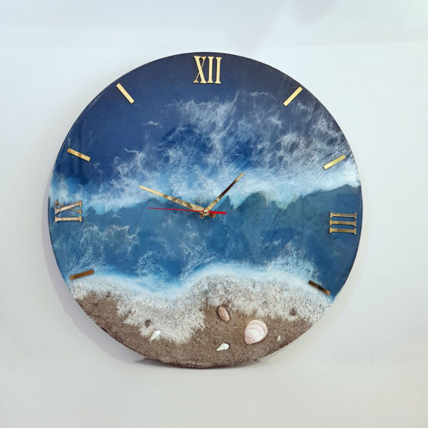 ساعت دیواری اپوکسی طرح دریا