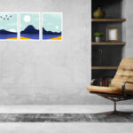 تابلو مینیمال White Sun در سه نوع چاپ مختلف با لمینت ضد خش