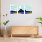 تابلو مینیمال White Sun در سه نوع چاپ مختلف با لمینت ضد خش