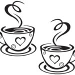 استیکر فنجان قهوه برچسب دار دارای رنگبندی و تنوع سایز