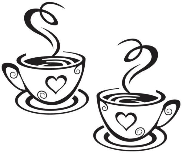 استیکر فنجان قهوه برچسب دار دارای رنگبندی و تنوع سایز