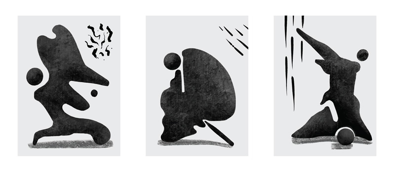 تابلو سه تکه مینیمال در سه نوع چاپ مختلف با انتخاب مشتری