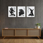 تابلو سه تکه مینیمال در سه نوع چاپ مختلف با انتخاب مشتری