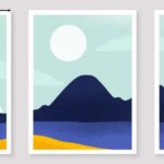 تابلو مینیمال White Sun در سه نوع چاپ مختلف با لمینت ضد خش