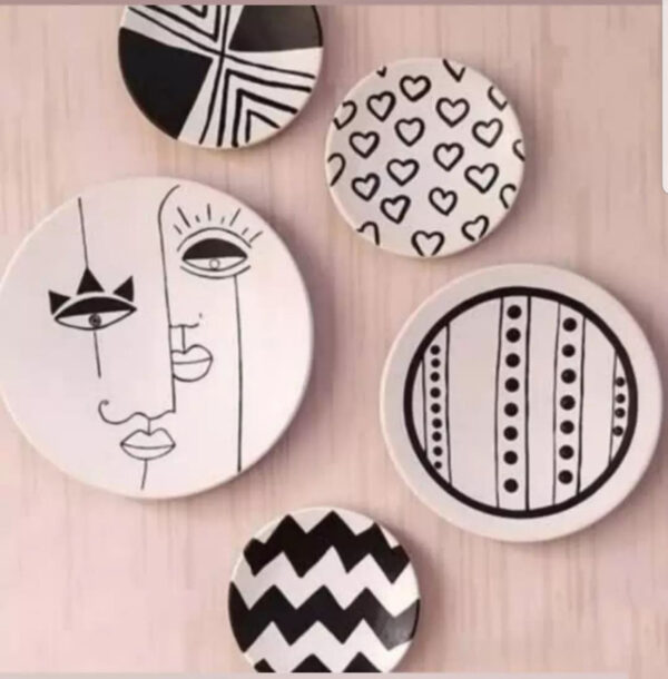 ست دیوارکوب 5 تایی جنس سفال با طرح مینیمال